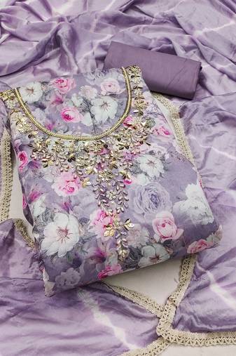 multicolor cotton hand embroidery dress material