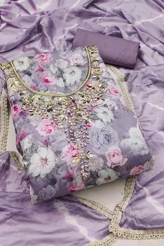 multicolor cotton hand embroidery dress material