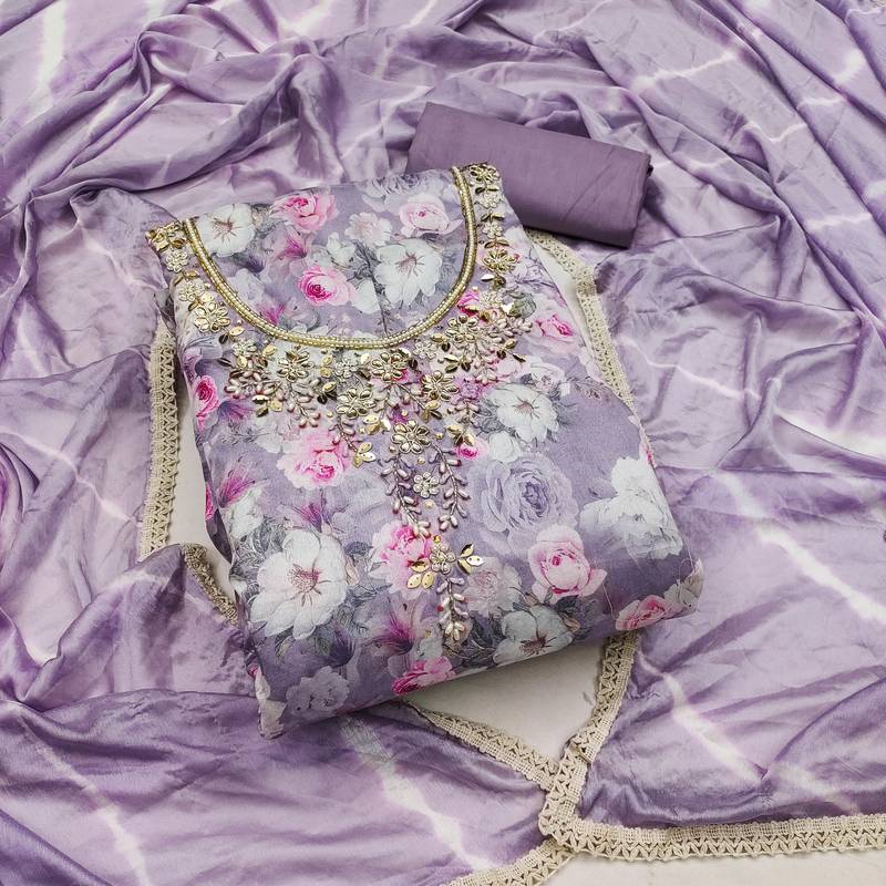 multicolor cotton hand embroidery dress material