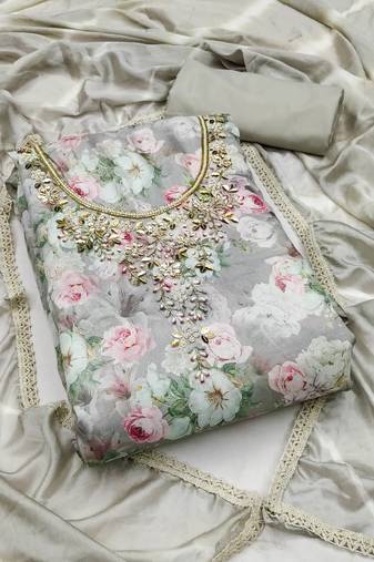 multicolor cotton hand embroidery dress material