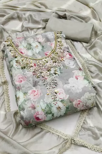 multicolor cotton hand embroidery dress material