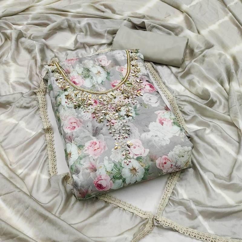 multicolor cotton hand embroidery dress material