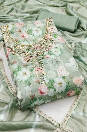 multicolor cotton hand embroidery dress material