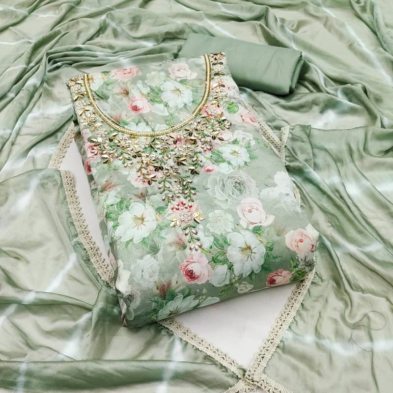 multicolor cotton hand embroidery dress material