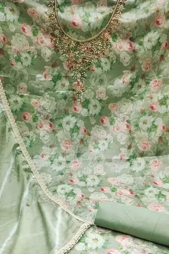 multicolor cotton hand embroidery dress material