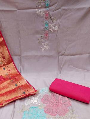 lavender silk blend sequins dress material 4