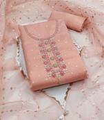 peach organza woven dress material