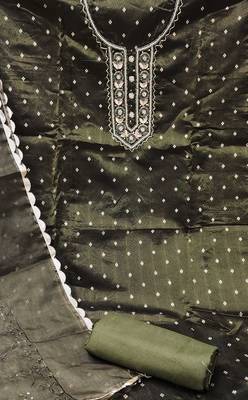 green organza woven dress material 4