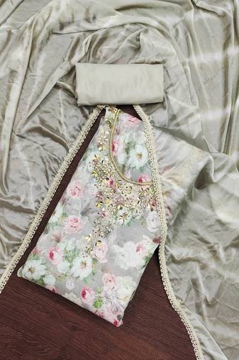 multicolor cotton hand embroidery dress material