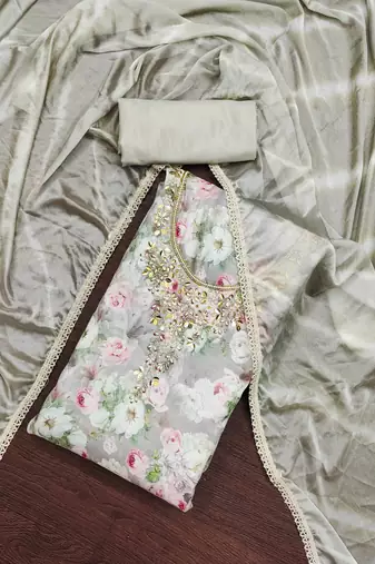 multicolor cotton hand embroidery dress material