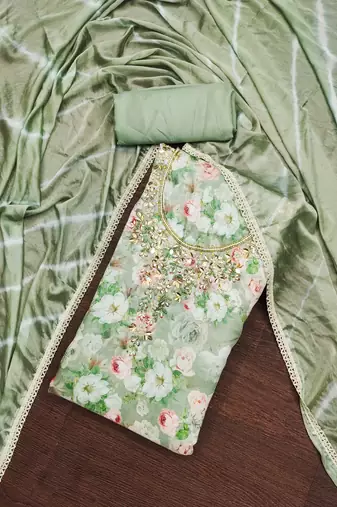 multicolor cotton hand embroidery dress material