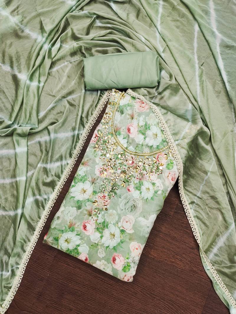 multicolor cotton hand embroidery dress material