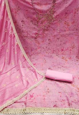 pink cotton hand embroidery dress material 2