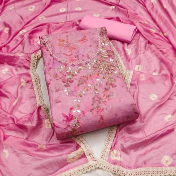 pink cotton hand embroidery dress material 3