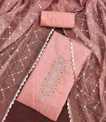 baby pink organza woven dress material