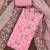 pink chanderi silk embroidered dress material