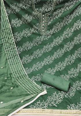 sea green organza embroidered dress material 2