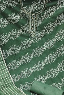 sea green organza embroidered dress material 4