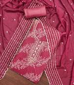 pink organza embroidered dress material