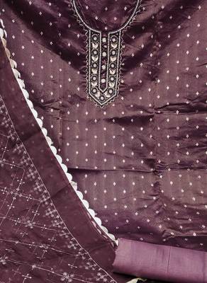 wine organza woven dress material 4