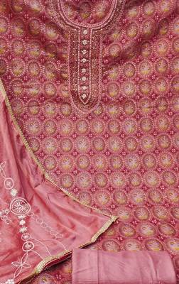 orange organza embroidered dress material 4