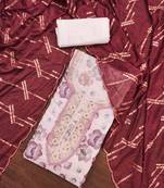 baby pink organza embroidered dress material