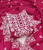 pink cotton embroidered dress material