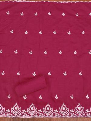 pink cotton embroidered dress material 3