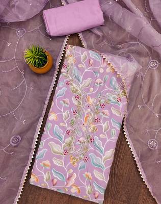 multicolor organza sequins dress material 4