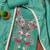 sea green cotton embroidered dress material