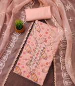 peach organza sequins dress material