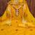 mustard cotton embroidered dress material