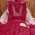 red cotton embroidered dress material