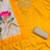 yellow cotton embroidered dress material