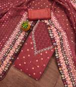 red organza digital print dress material