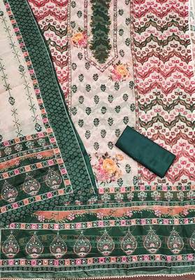 green organza digital print dress material 2