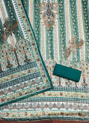 green organza digital print dress material 2