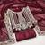 maroon georgette embroidered dress material