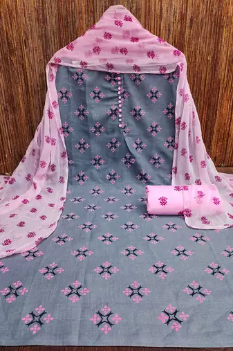 grey cotton printed dress material