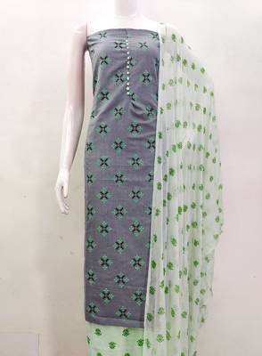 grey cotton printed dress material 2
