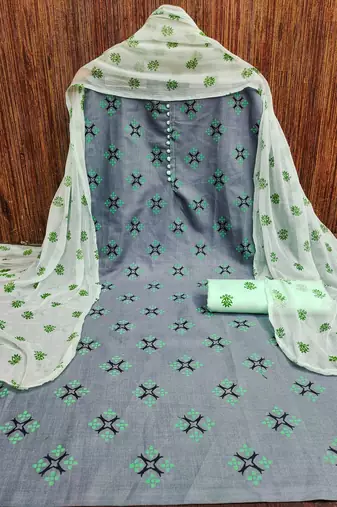 grey cotton printed dress material