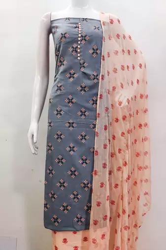 grey cotton printed dress material