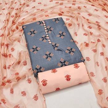 grey cotton printed dress material 4
