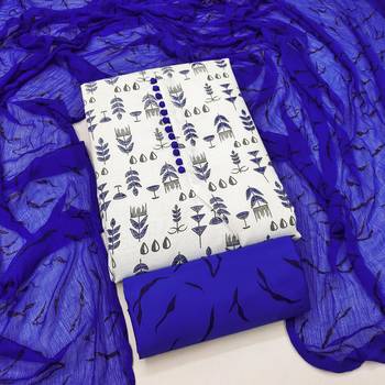 cream cotton printed dress material 4