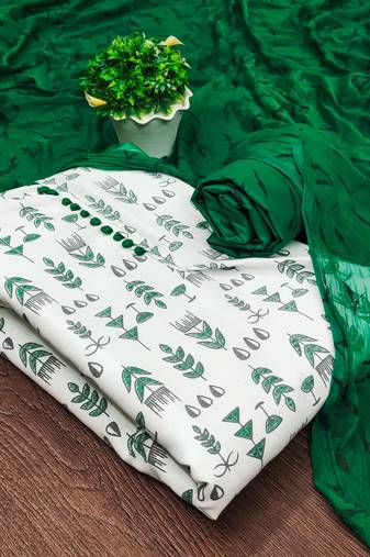 cream cotton printed dress material