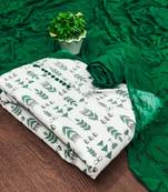 cream cotton printed dress material