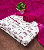 cream cotton printed dress material