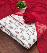 cream cotton printed dress material