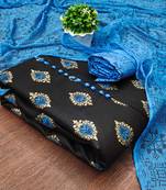 black cotton printed dress material