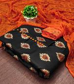 black cotton printed dress material